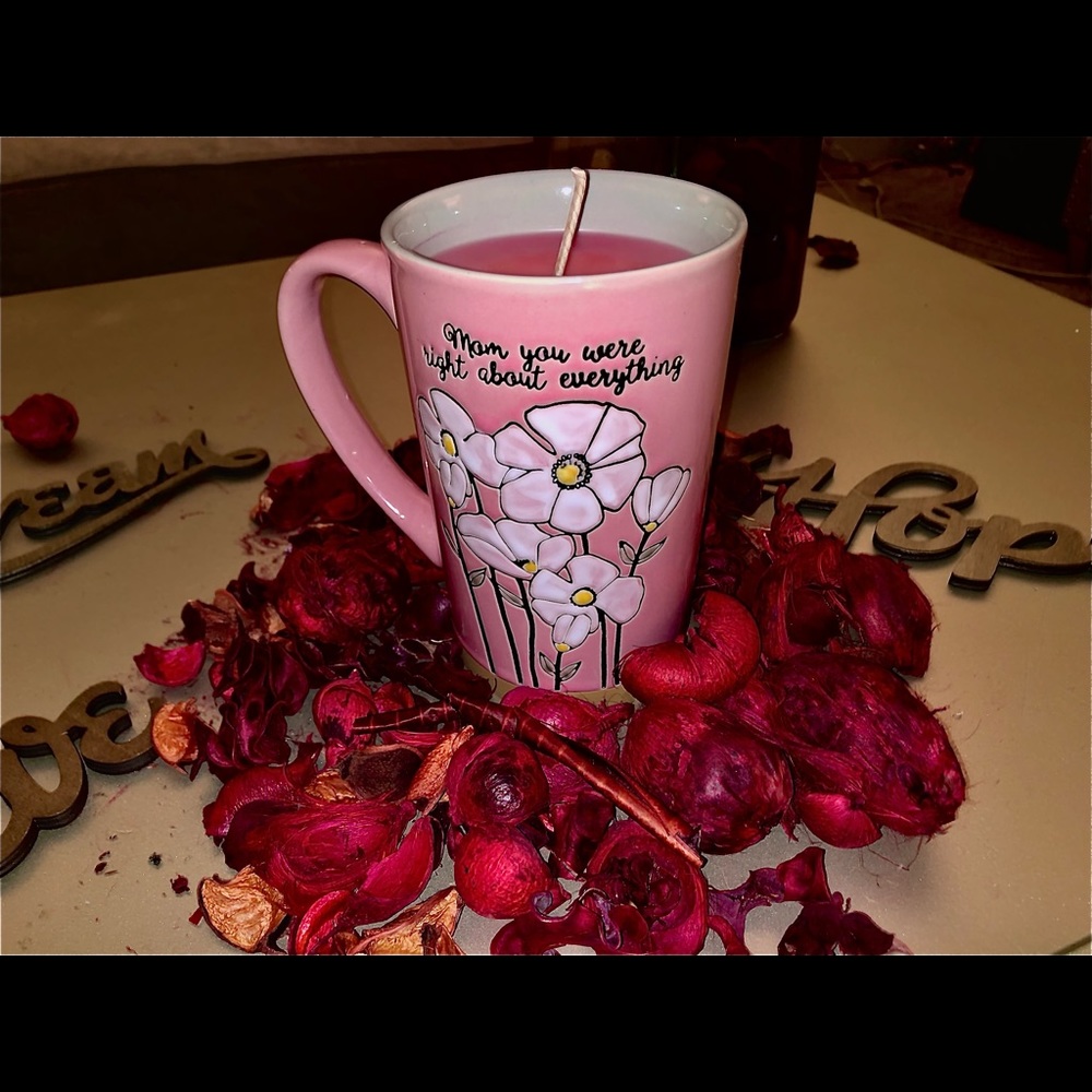 Homemade oil scented Mom mugs